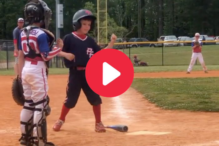 Adorable Little Leaguer Busts a Move Before His At-Bat