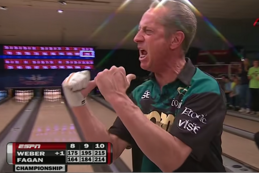 Pete Weber during his iconic bowling moment.