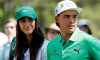 Rickie Fowler and Allison Stokke during the Par 3 Contest at the Masters