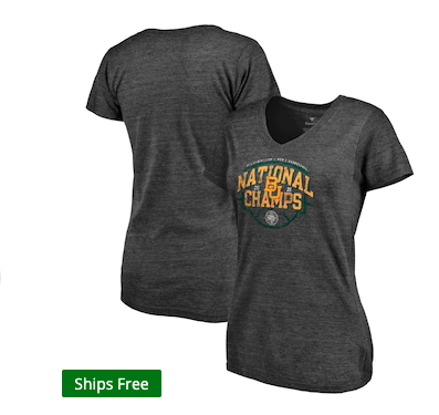 Baylor Bears Fanatics Branded Women's 2021 NCAA Men's Basketball National Champions Charge Tri-Blend V-Neck T-Shirt - Charcoal