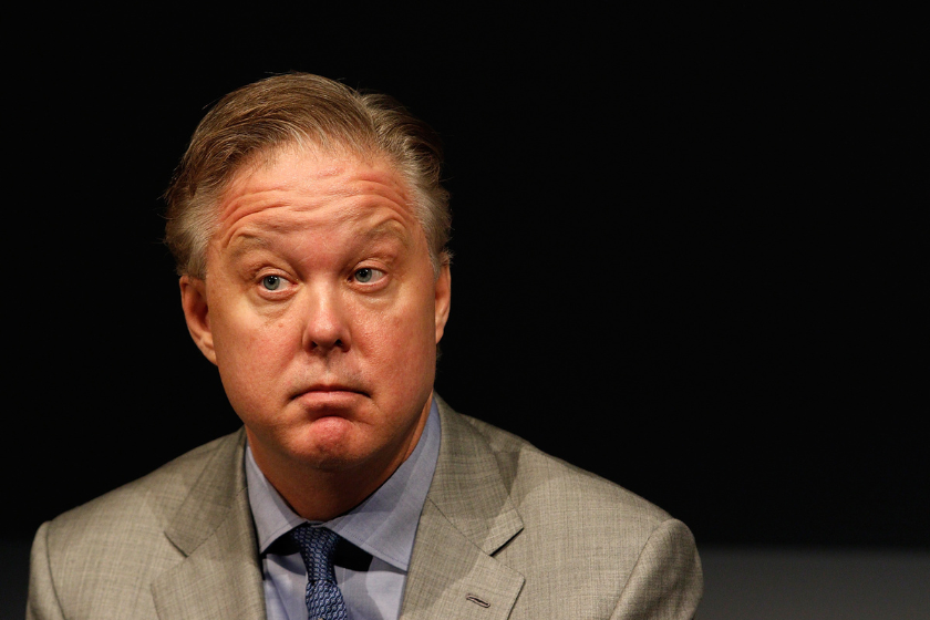 Brian France answers reporter's questions during the NASCAR 2016 Charlotte Motor Speedway Media Tour on January 19, 2016
