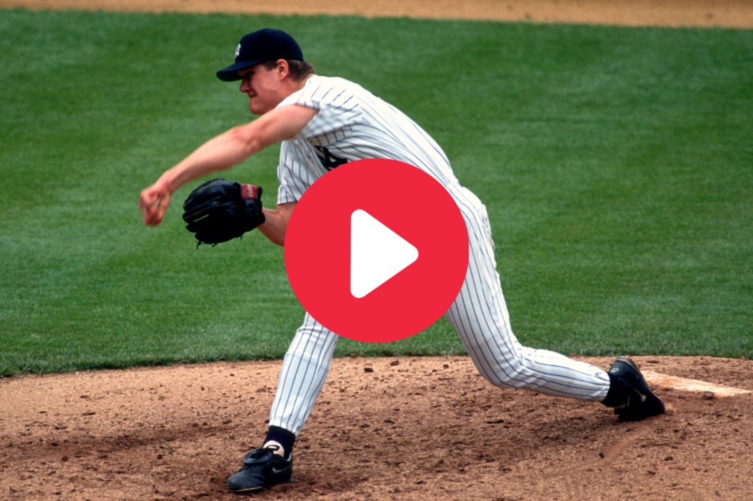 Jim Abbott throws a pitch for the New York Yankees.