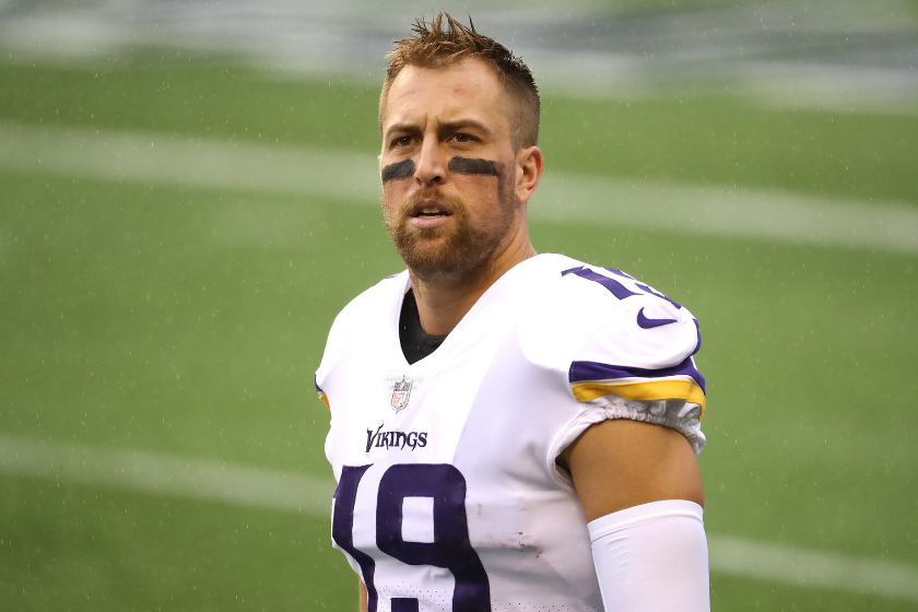 Adam Thielen #19 of the Minnesota Vikings looks on before their game against the Seattle Seahawks