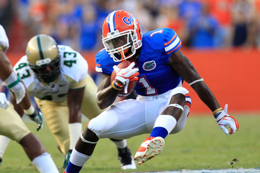 Chris Rainey #1 of the Florida Gators runs for yardage during a game against the UAB Blazers