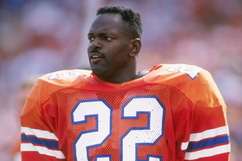 Running back Emmitt Smith of the Florida Gators stands on the sidelines during a game against the Vanderbilt Commadores 