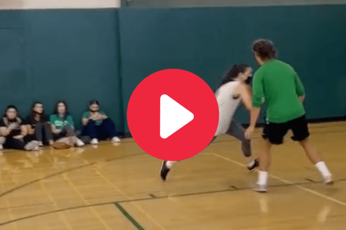 Female Teacher Embarrasses Student With Awesome Reverse Layup