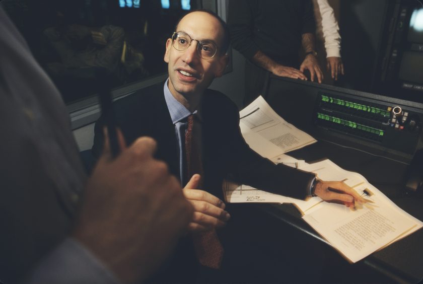 Adam Silver, president and COO of NBA Entertainment in his office in New York in 1999.