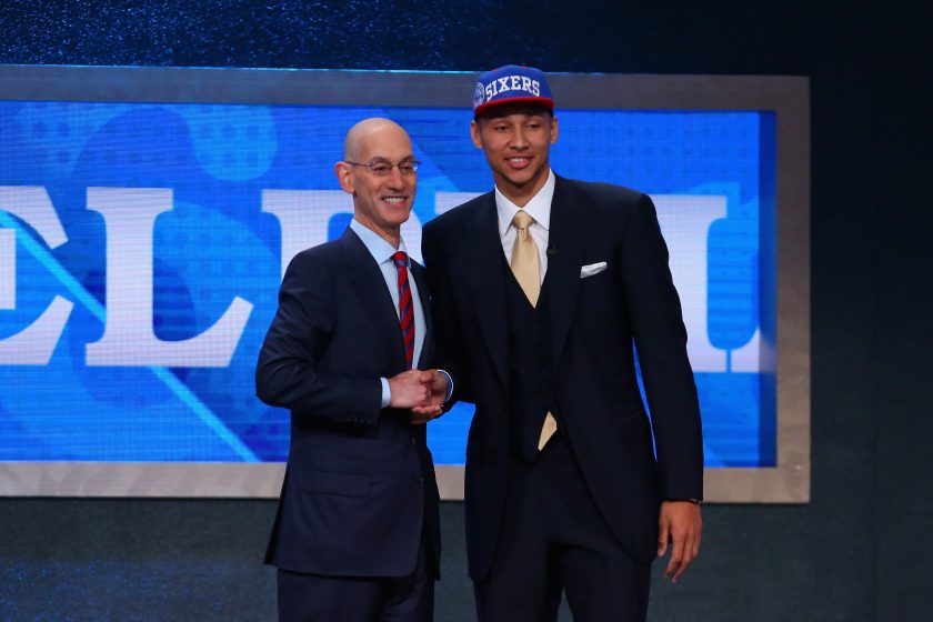 Adam Silver and Ben Simmons at the 2016 NBA Draft.