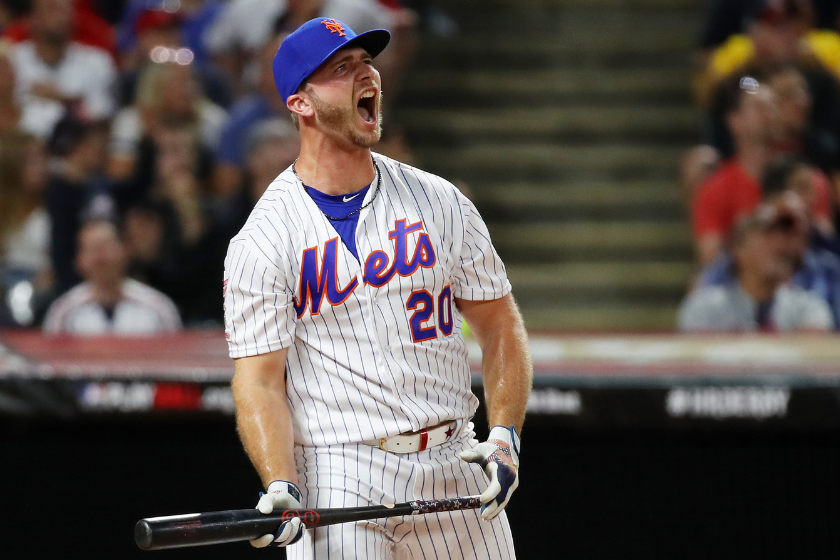Pete Alonso reacts to winning the 2019 MLB Home Run Derby