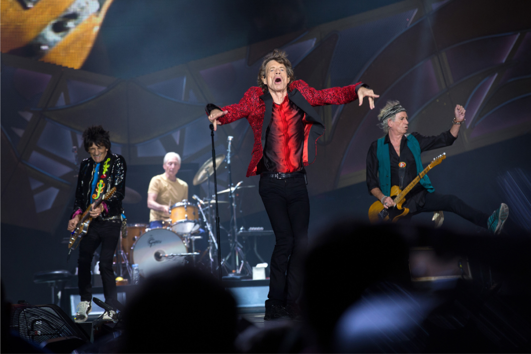Ronnie Wood, Charlie Watts, Mick Jagger, and Keith Richards of The Rolling Stones perform live onstage at The Indianapolis Motor Speedway on July 4, 2015