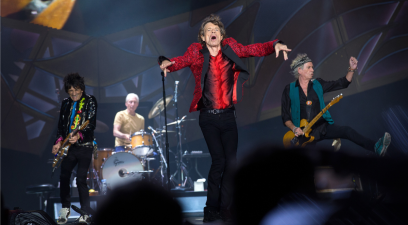 Ronnie Wood, Charlie Watts, Mick Jagger, and Keith Richards of The Rolling Stones perform live onstage at The Indianapolis Motor Speedway on July 4, 2015