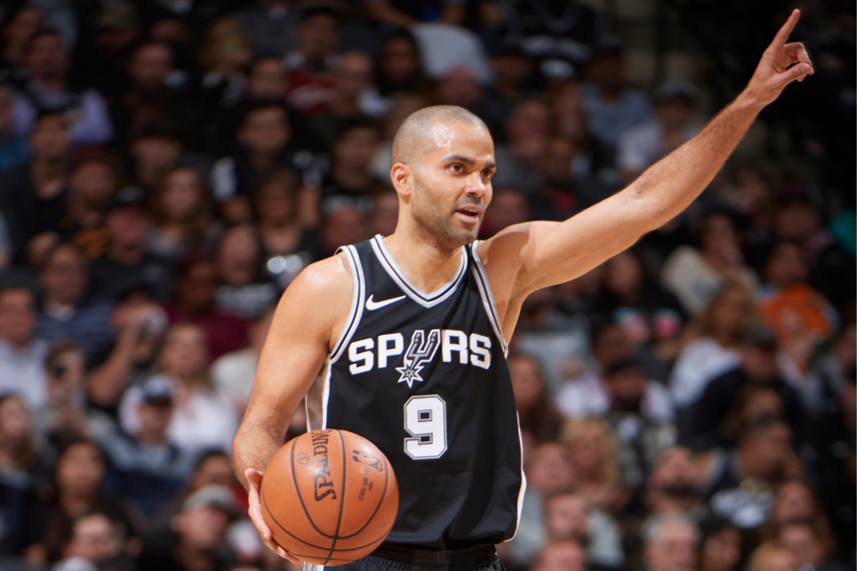 San Antonio Spurs point guard Tony Parker sets up the offense against the Cleveland Cavaliers.