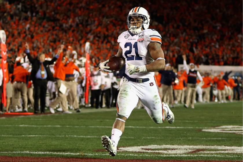 Tre Mason scores a touchdown against Florida State in the BCS National Championship game.