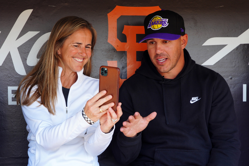 Brandi Chastain has a Brooks Kaepka reacord a video message for her. 