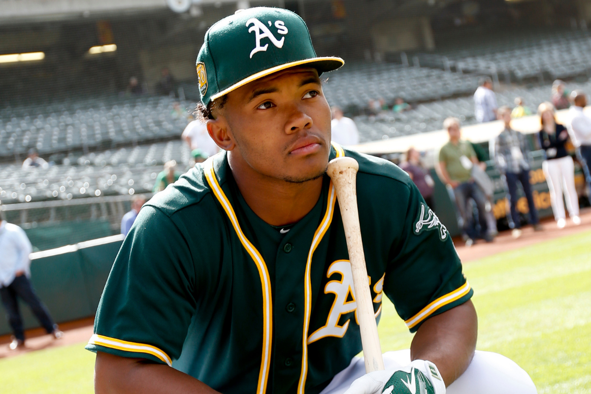 Kyler Murray watched the Oakland Athletics take Batting Practice
