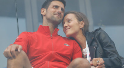 Novak Djokovic and his wife Jelena share a private moment