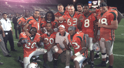 The 2001 Miami Hurricanes pose for a photo.