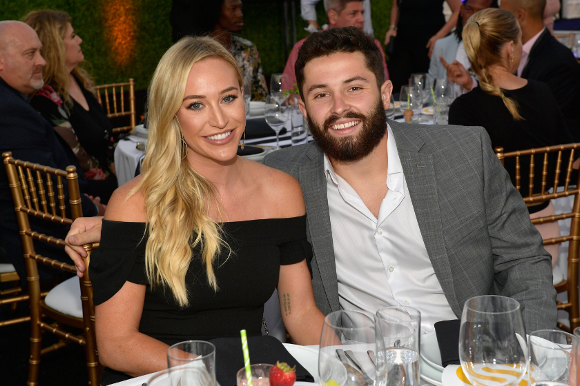 Cleveland Browns quarterback Baker Mayfield & his wife Emily attend banquet in California in 2018.