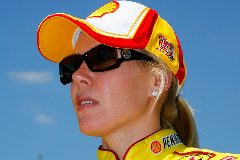 Delana Harvick stands on pit road, prior to the NASCAR Nextel Cup Series Aaron's 499 at Talladega Superspeedway on April 29, 2007 in Talladega, Alabama