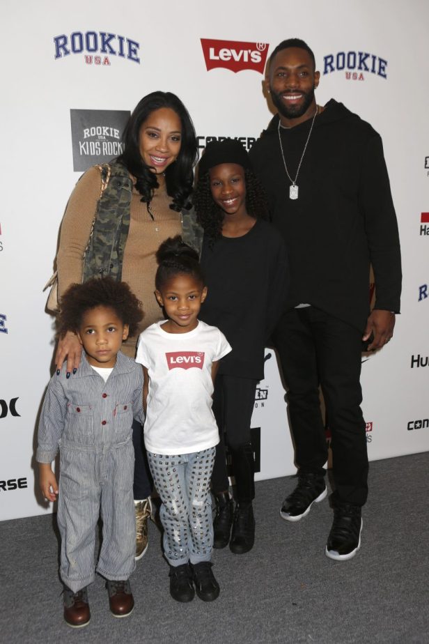 Antonio Cromartie and his family attend Nike/Levi's Kids Rock! Runway Show on February 11, 2016.