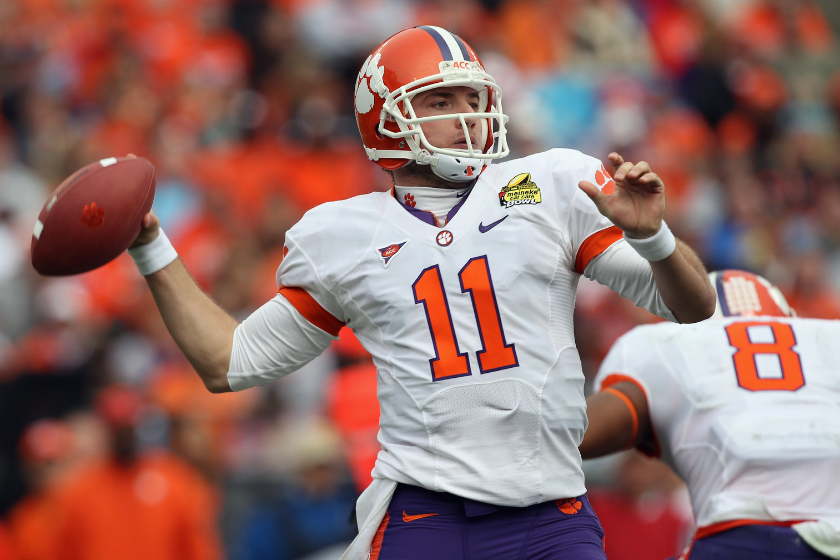 Kyle Parker preps to throw downfield during a Clemson game.