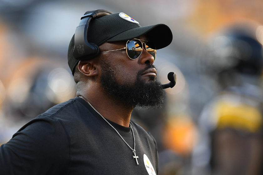Mike Tomlin coaches the Pittsburgh Steelers in a preseason game against the Detroit Lions.