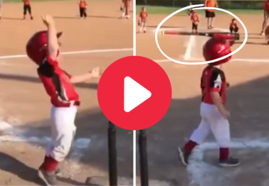 4-Year-Old's Bat Flip Hilariously Hits His Own Head