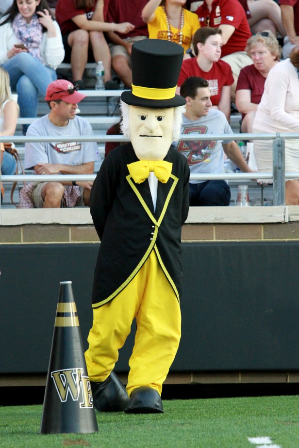Wake Forest's Demon Deacon Mascot During Game