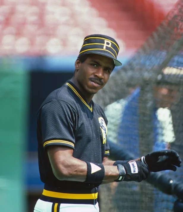 Barry Bonds of the Pittsburgh Pirates looks on from the field during batting practice before a Major League Baseball game at Three Rivers Stadium in 1986.