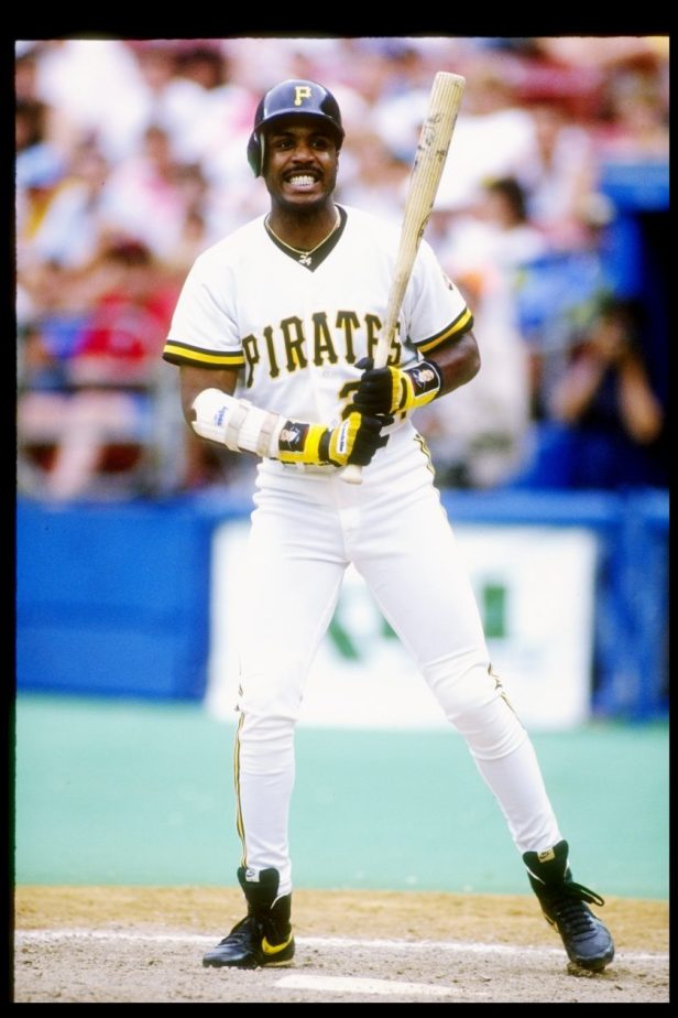 Barry Bonds takes a pitch during the 1992 season.