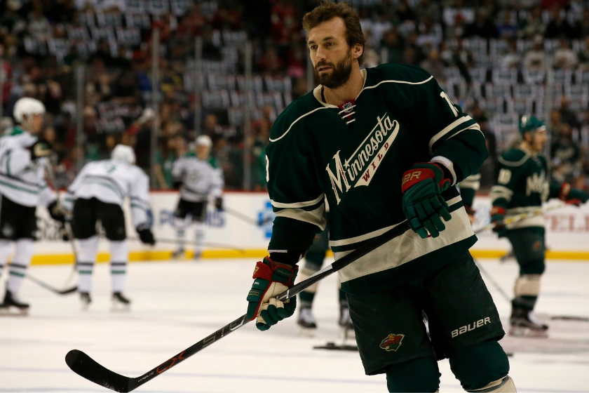 Jarret Stoll skates before a Minnesota Wild game in 2016.