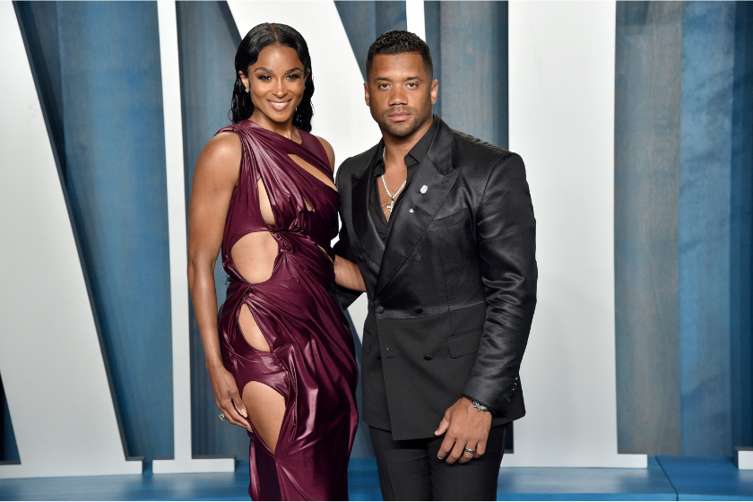 Russell Wilson and Ciara at a public event