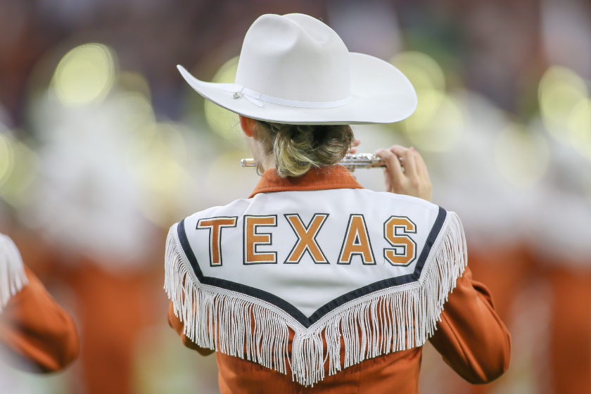  University of Texas marching band entertains the fans during the Texas Bowl game between the Texas Longhorns and Missouri Tigers