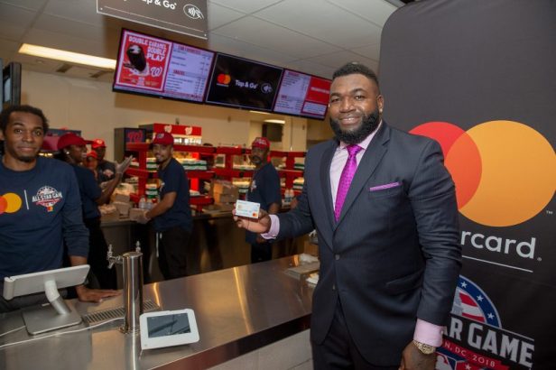 David Ortiz helps Mastercard launch the Keep Moving Challenge during the MLB All-Star Game July 17, 2018.