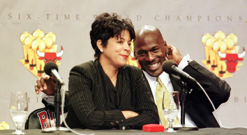 Michael Jordan and ex-wife Juanita in 1998.