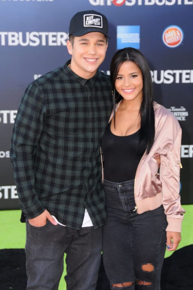 Singer Austin Mahone and Katya Henry attend the premiere of Sony Pictures' 'Ghostbusters' at TCL Chinese Theatre on July 9, 2016.