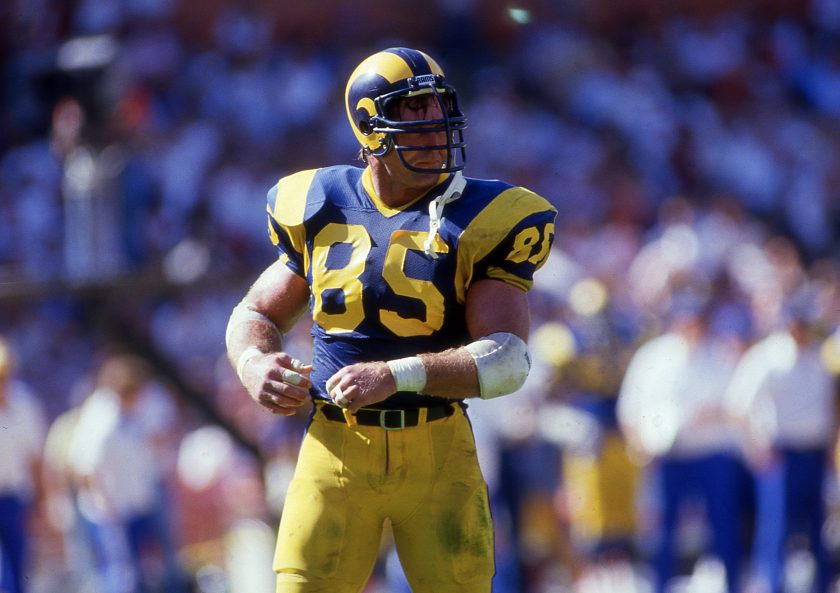 Jack Youngblood of the Los Angeles Rams circa 1984 at Anaheim Stadium in Anaheim, California.