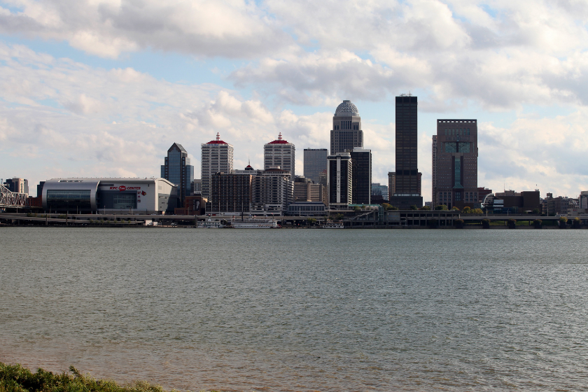 The skyline of Louisville Kentucky, a potential NBA expnasion city.