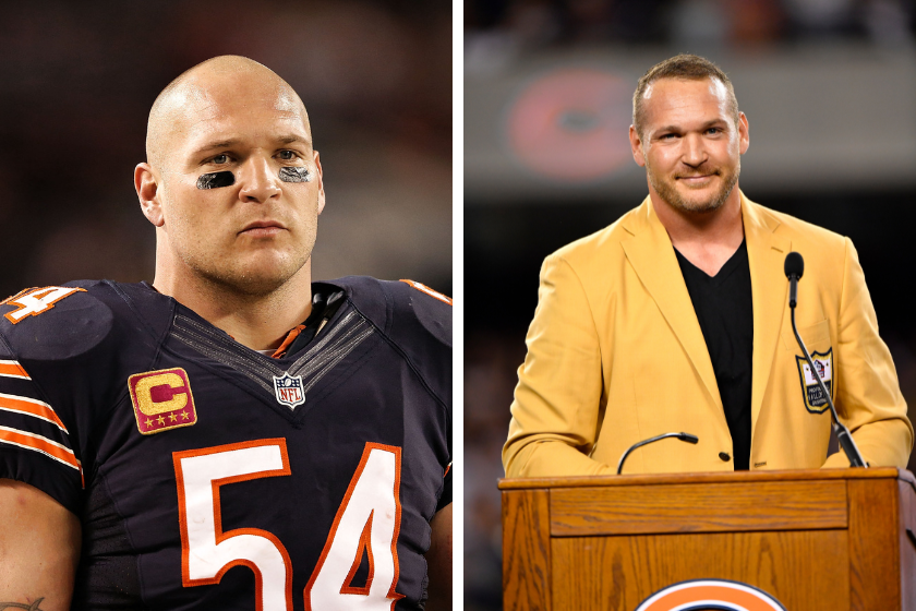 Brian Urlacher with and without hair.