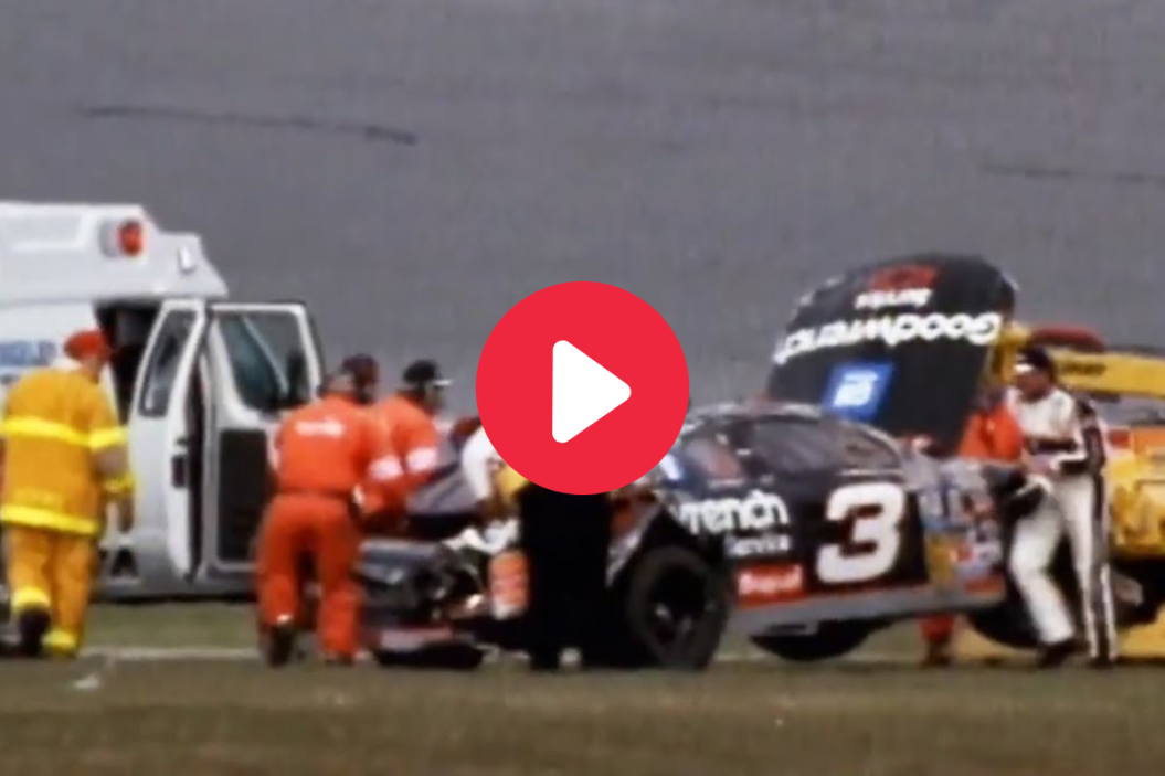 Dale Earnhardt jumps out of ambulance at 1997 Daytona 500