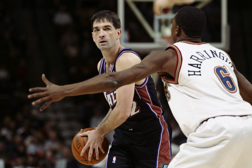 John Stockton looks to make a pass.