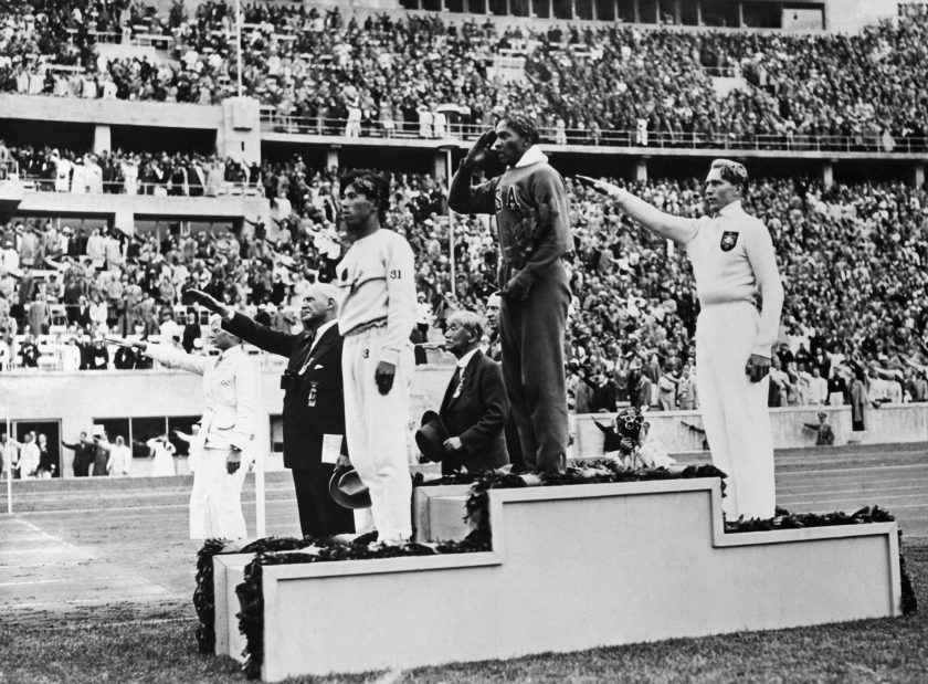 Jesse Owens at the 1936 Summer Olympics in Berlin.