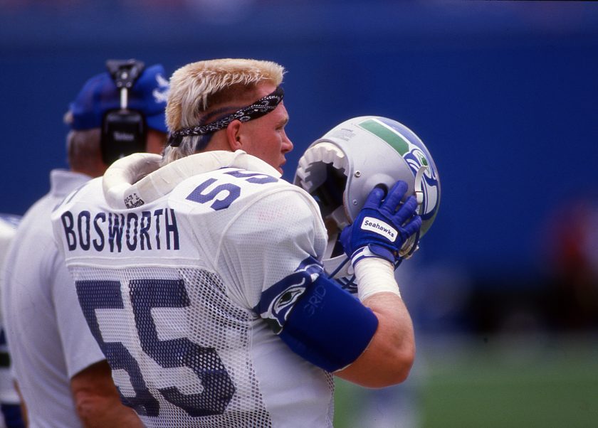 Brian Bosworth during a Seattle Seahawks game in 1987.