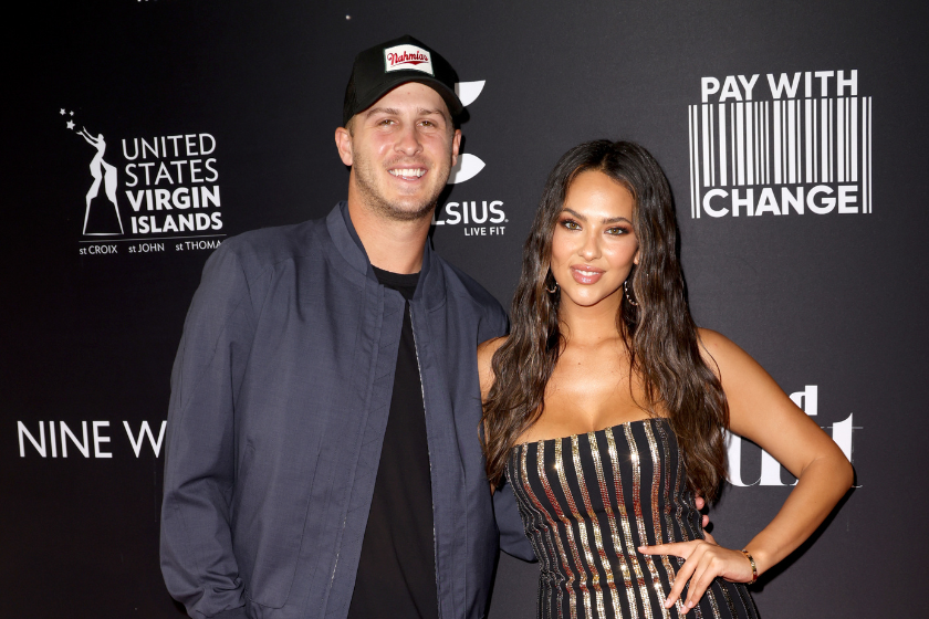 Jared Goff and Christen Harper attend as Sports Illustrated Swimsuit celebrates the launch of the 2022 Issue and Debut of Pay With Change 