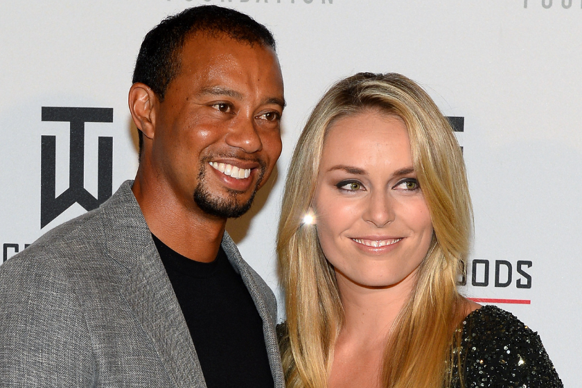 Tiger Woods and Lindsey Vonn at the 2014 Mandalay Bay Events Center.