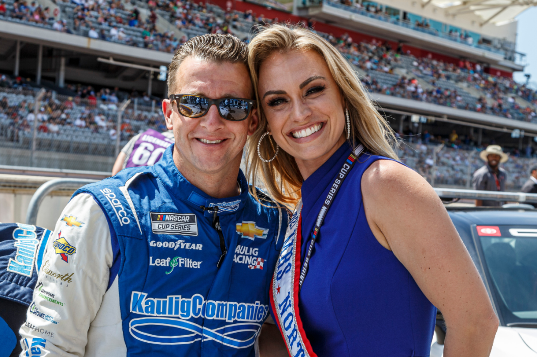 AJ Allmendinger and Tara Meador on the grid before the NASCAR Cup Series - EchoPark Automotive Grand Prix held March 27, 2022 at the Circuit of the Americas in Austin, TX