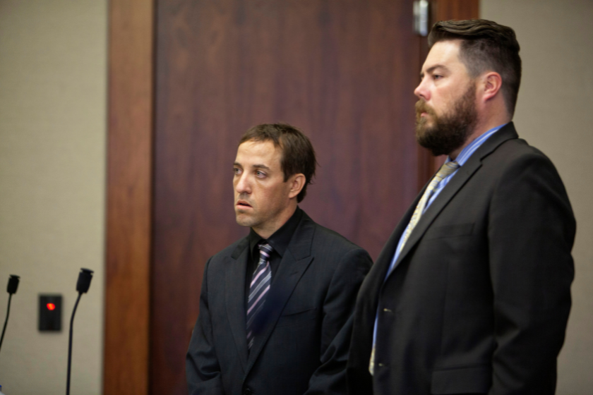 Former NASCAR driver Tyler Walker appears in 5th District court Tuesday, Dec. 23, 2014, in St. George, Utah