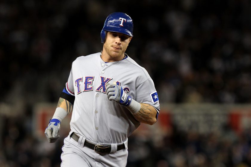 Josh Hamilton rounds the bases in a 2010 ALCS game.