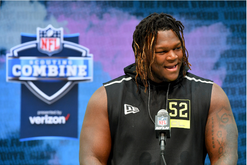 Isaiah Wilson during an NFL Combine interview