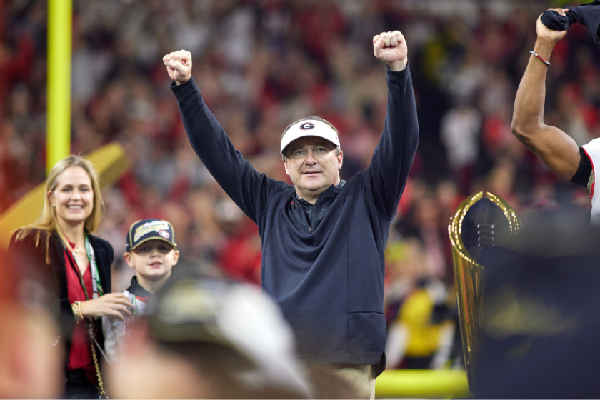 Kirby Smart after Georgia won the 2022 CFP National Championship.